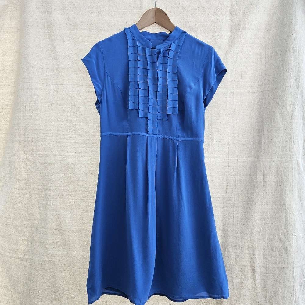 NWT TED BAKER Size 3 Cobalt Blue Gusadi Silk Dress - Picture 3 of 16
